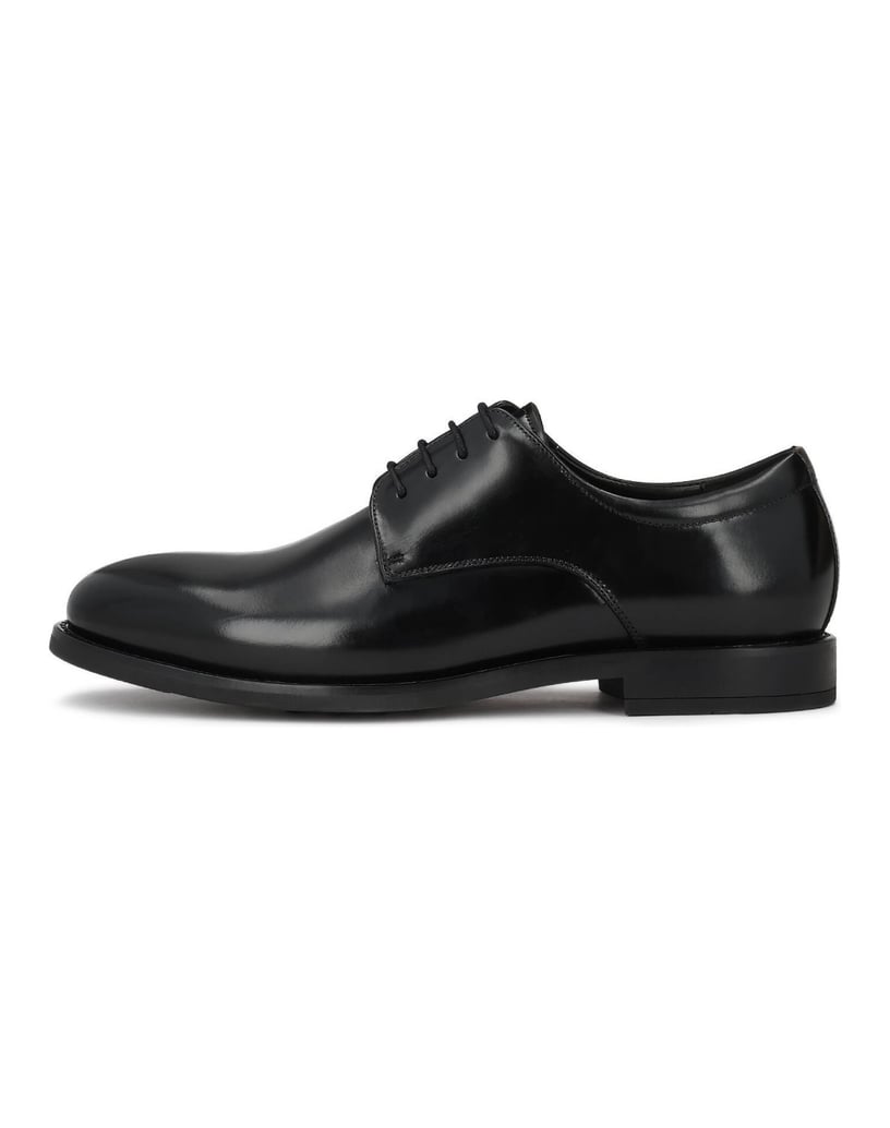 Kazar-Black-genuine-leather-derby-half-shoes-černá