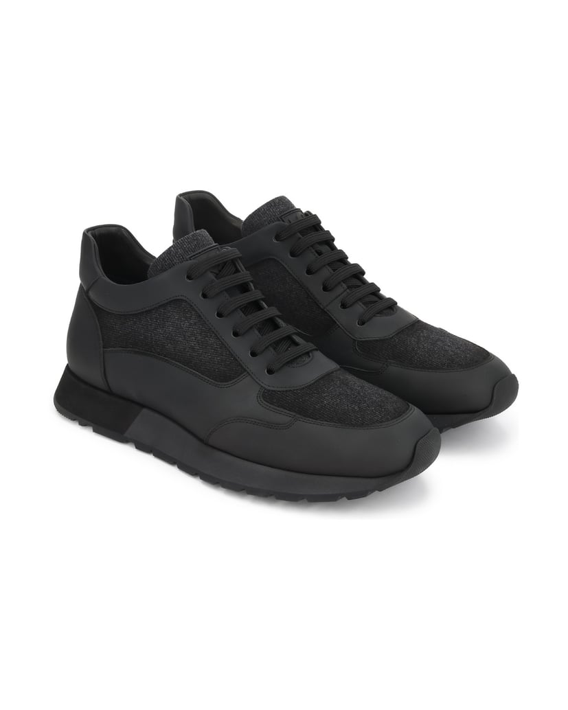 Kazar-Black-combined-material-sneakers-čierna