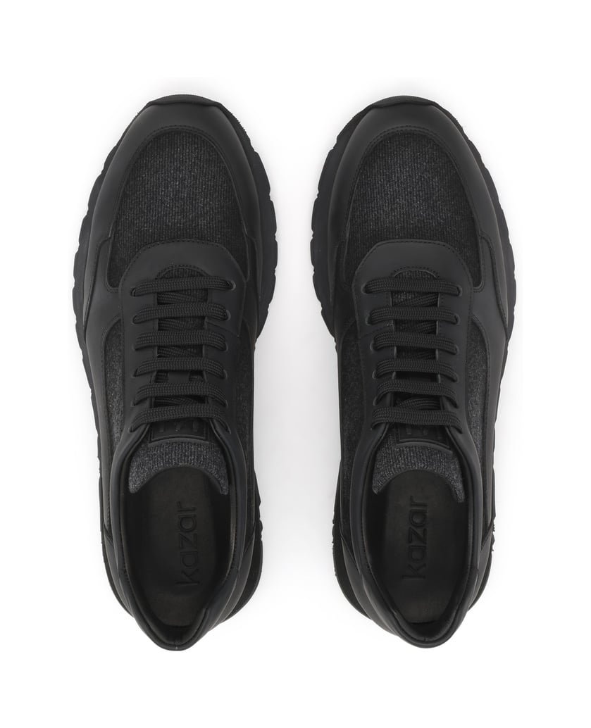 Kazar-Black-combined-material-sneakers-čierna