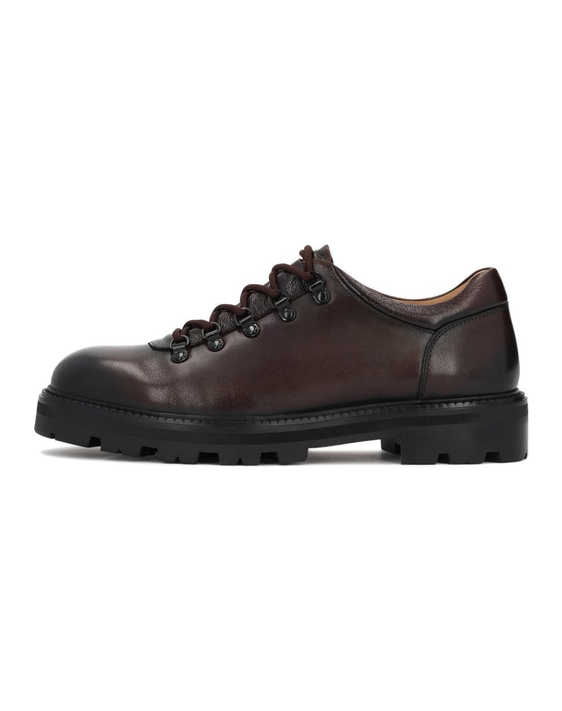 Kazar-Leather-shoes-with-lacing-on-metal-eyelets-hnedá