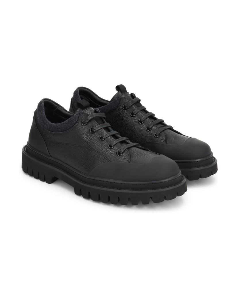 Kazar-Lace-up-shoes-with-rubber-toe-and-heel-protection-čierna