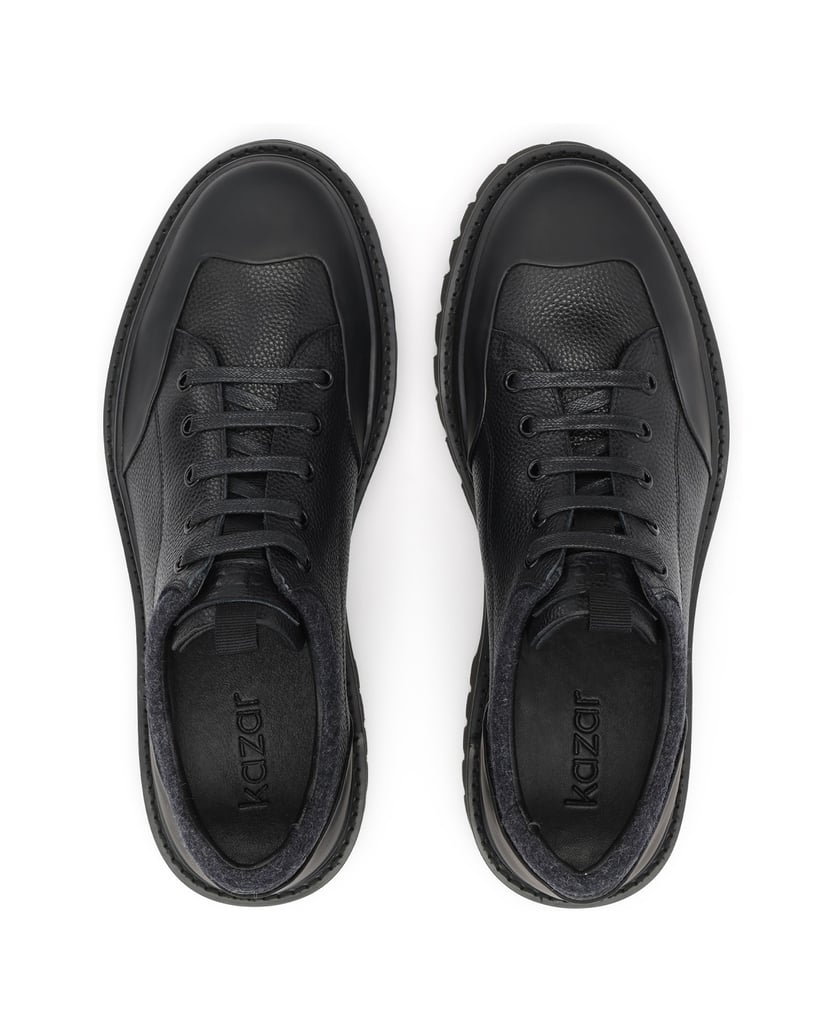 Kazar-Lace-up-shoes-with-rubber-toe-and-heel-protection-čierna