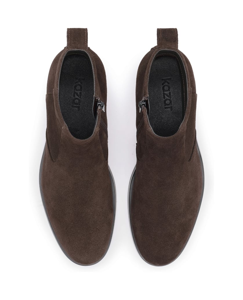 Kazar-Brown-suede-zip-up-booties-hnedá