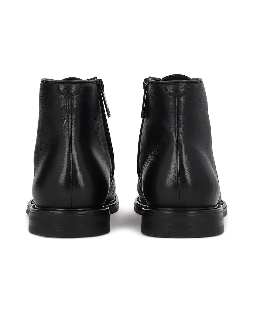 Kazar-Smart-casual-black-flat-ankle-boots-in-leather-čierna