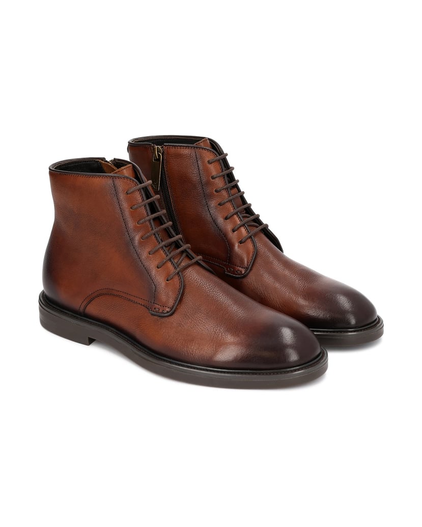 Kazar-Smart-casual-flat-ankle-boots-in-brown-genuine-leather-ťavia