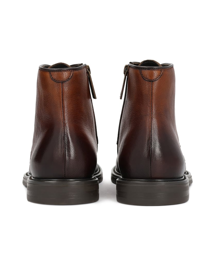 Kazar-Smart-casual-flat-ankle-boots-in-brown-genuine-leather-ťavia