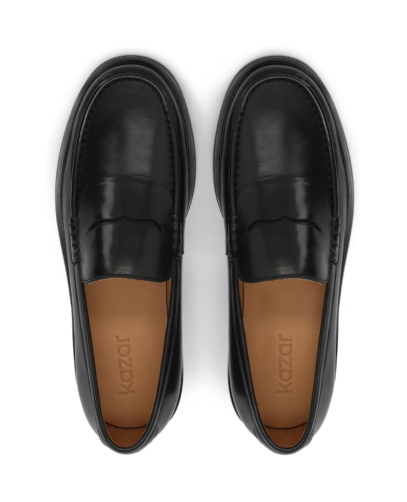 Kazar-Black-leather-men's-loafers-čierna