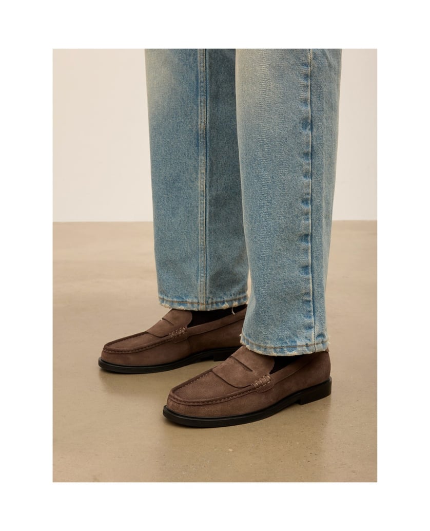 Kazar-Taupe-suede-loafers-tmavošedá
