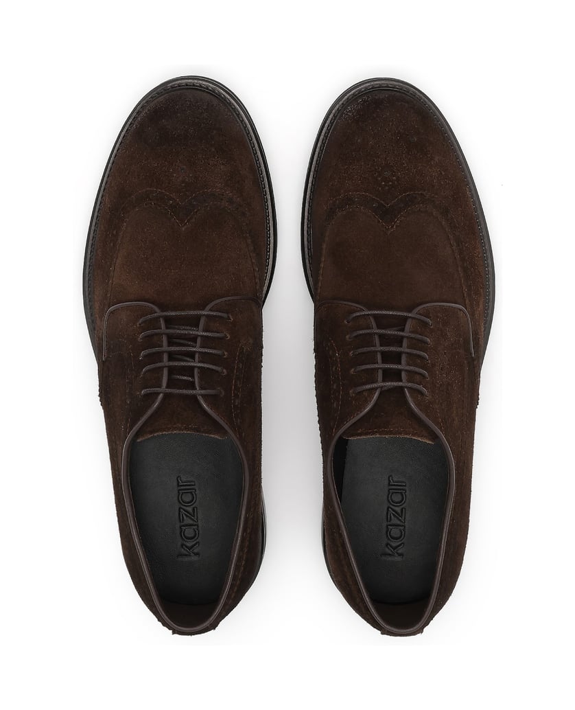 Kazar-Brown-suede-derby-brogue-hnedá