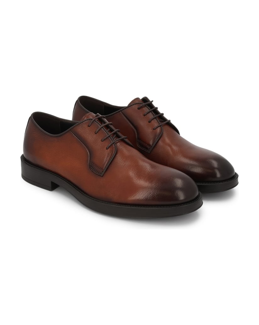 Kazar-Brown-leather-derby-with-shaded-upper-hnedá
