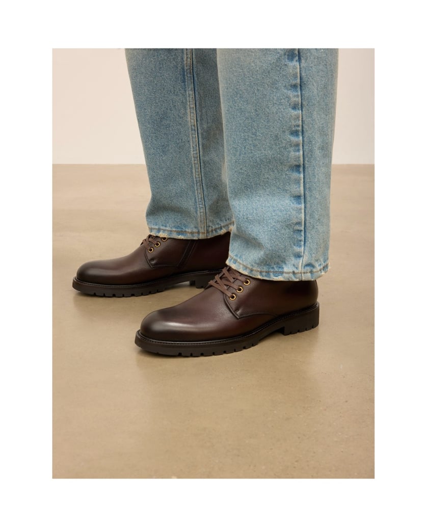 Kazar-Flat-ankle-boots-with-a-sturdy-sole-hnedá
