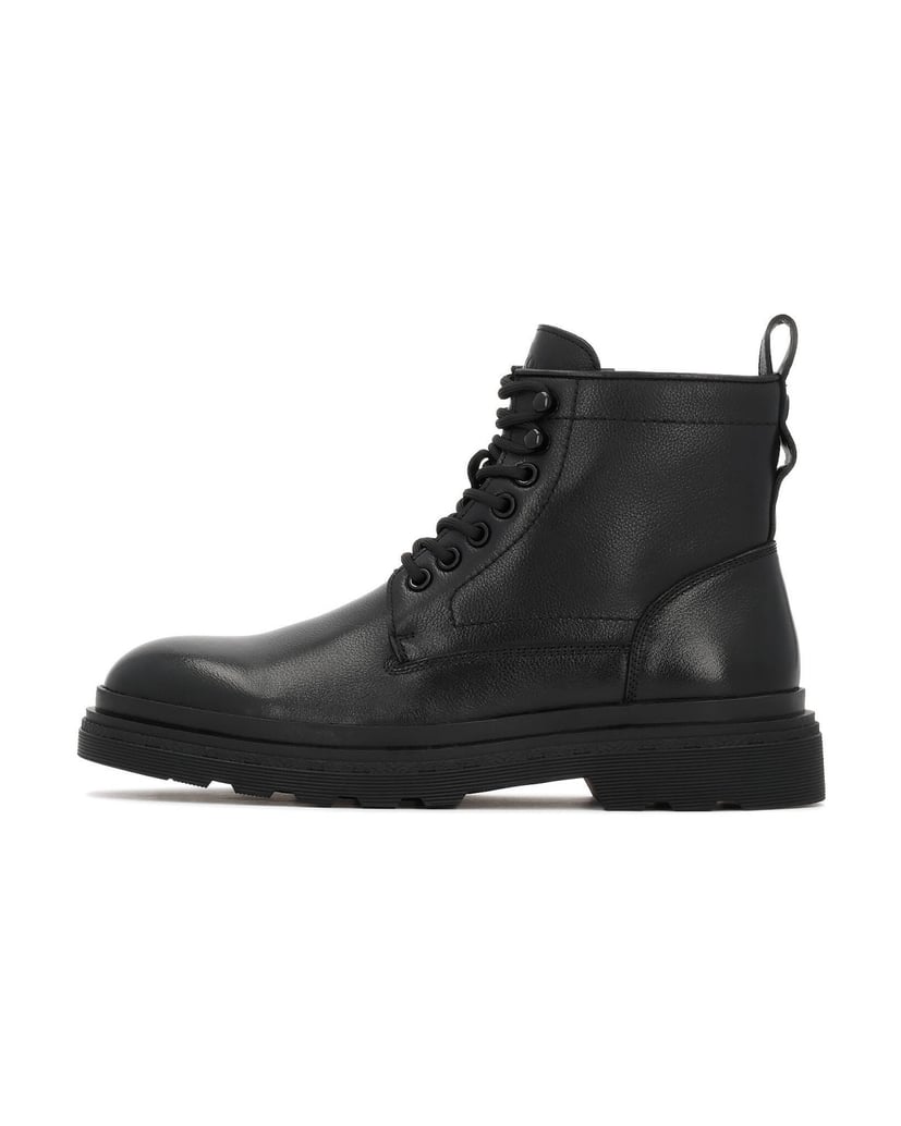 Kazar-Black-genuine-leather-flat-ankle-boots-with-metal-hooks-černá