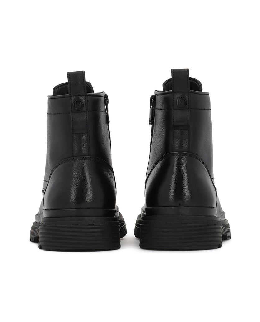 Kazar-Black-genuine-leather-flat-ankle-boots-with-metal-hooks-černá