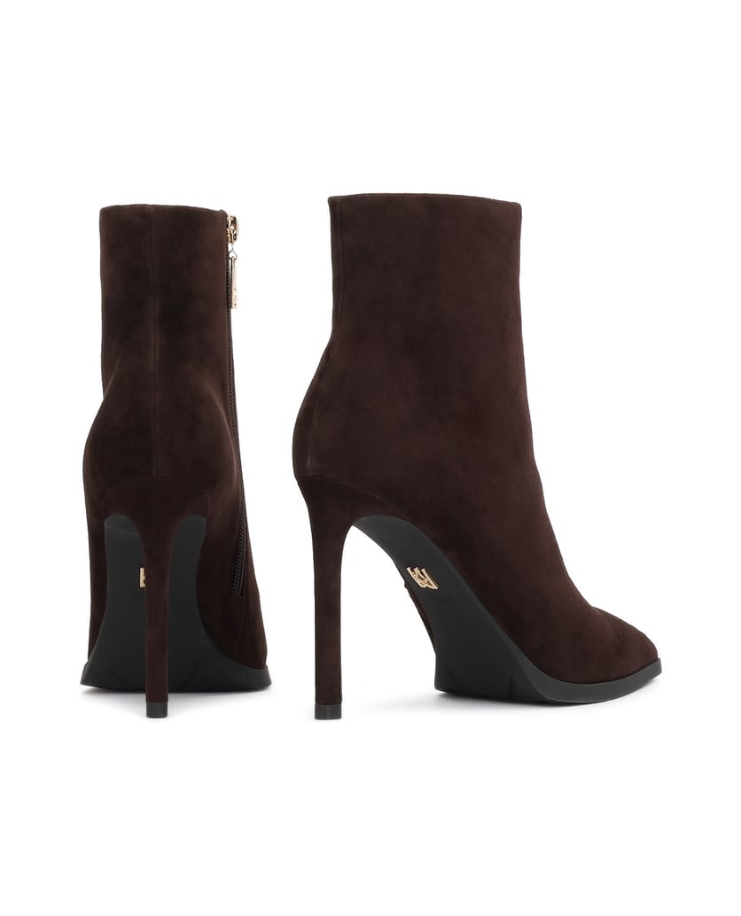 Kazar-Elegant-dark-brown-suede-booties-tmavě-hnědá