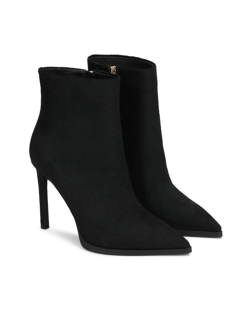 Kazar-Slender-booties-in-genuine-leather-with-natural-hair-finish-čierna