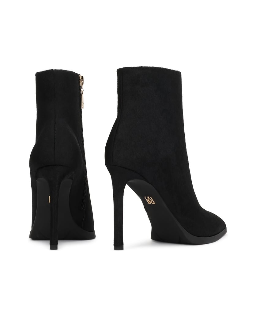 Kazar-Slender-booties-in-genuine-leather-with-natural-hair-finish-čierna