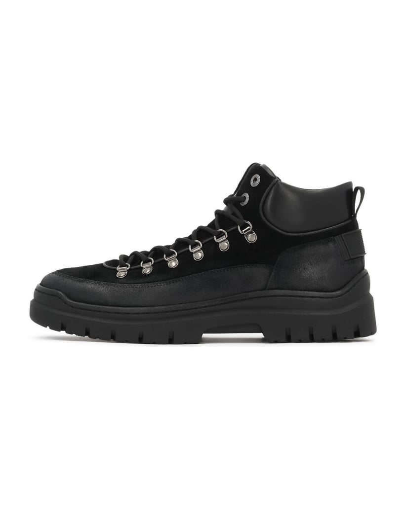 Kazar-Flat-ankle-boots-in-black-leather-and-suede-on-a-sturdy-sole-černá
