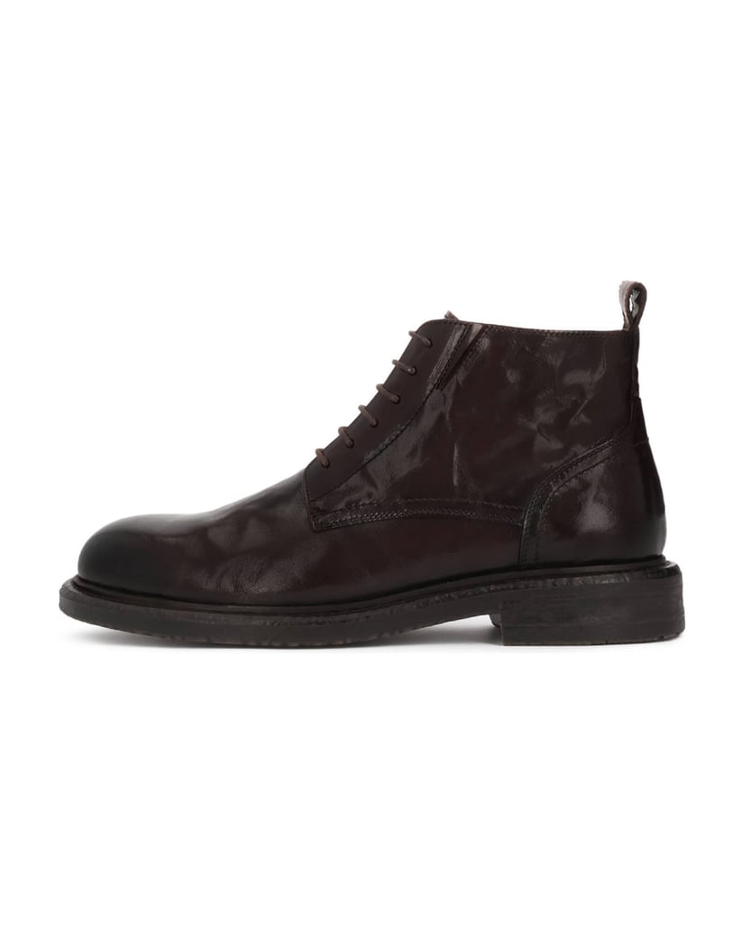 Kazar-Men's-lace-up-leather-booties-with-side-zipper-hnědá