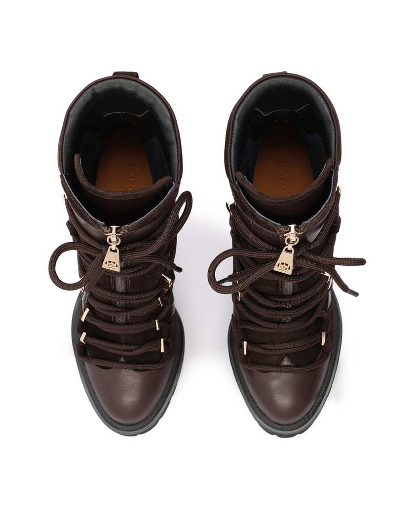 Kazar-Brown-platform-booties-in-smooth-leather-and-suede-tmavá-hnedá