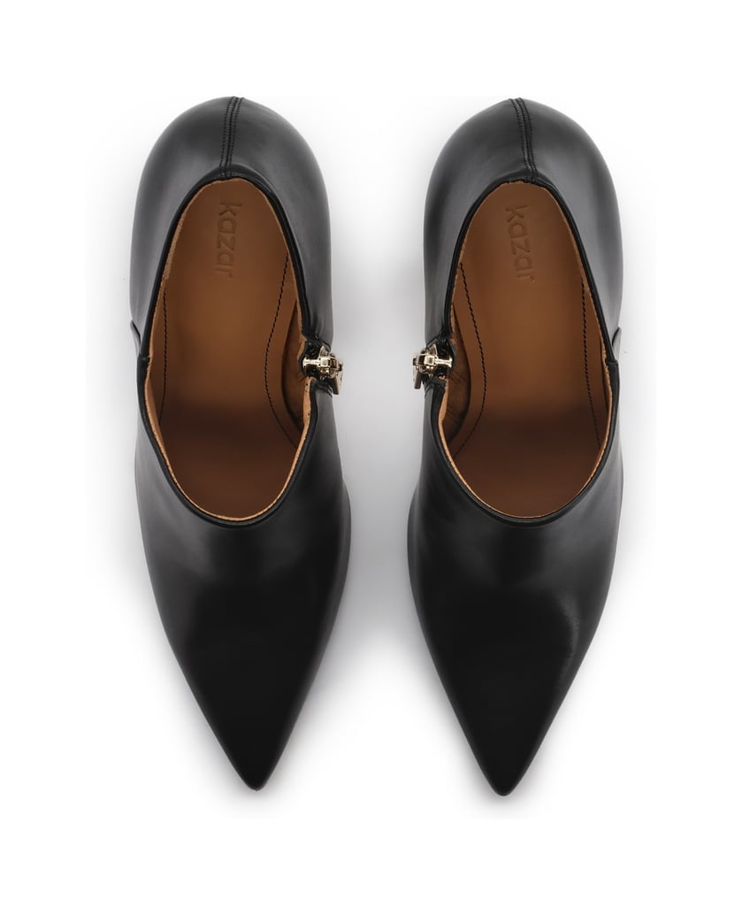 Kazar-Elegant-leather-slim-booties-čierna