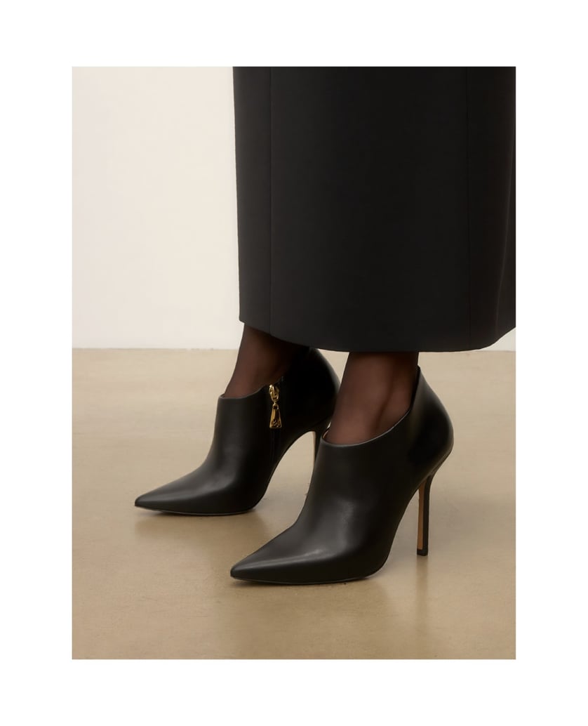 Kazar-Elegant-leather-slim-booties-čierna