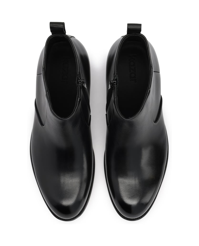 Kazar-Classic-black-men's-zippered-booties-čierna