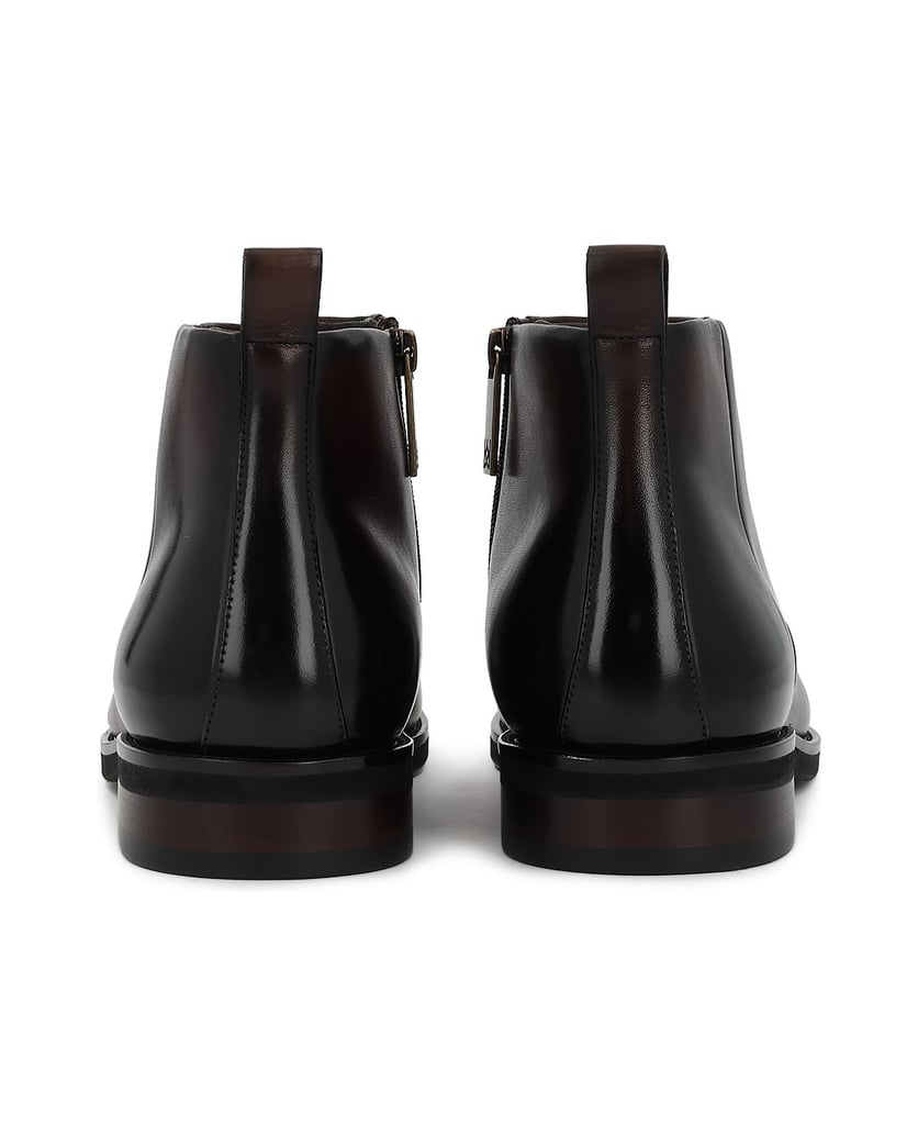 Kazar-Brown-leather-ankle-booties-with-stitching-hnědá