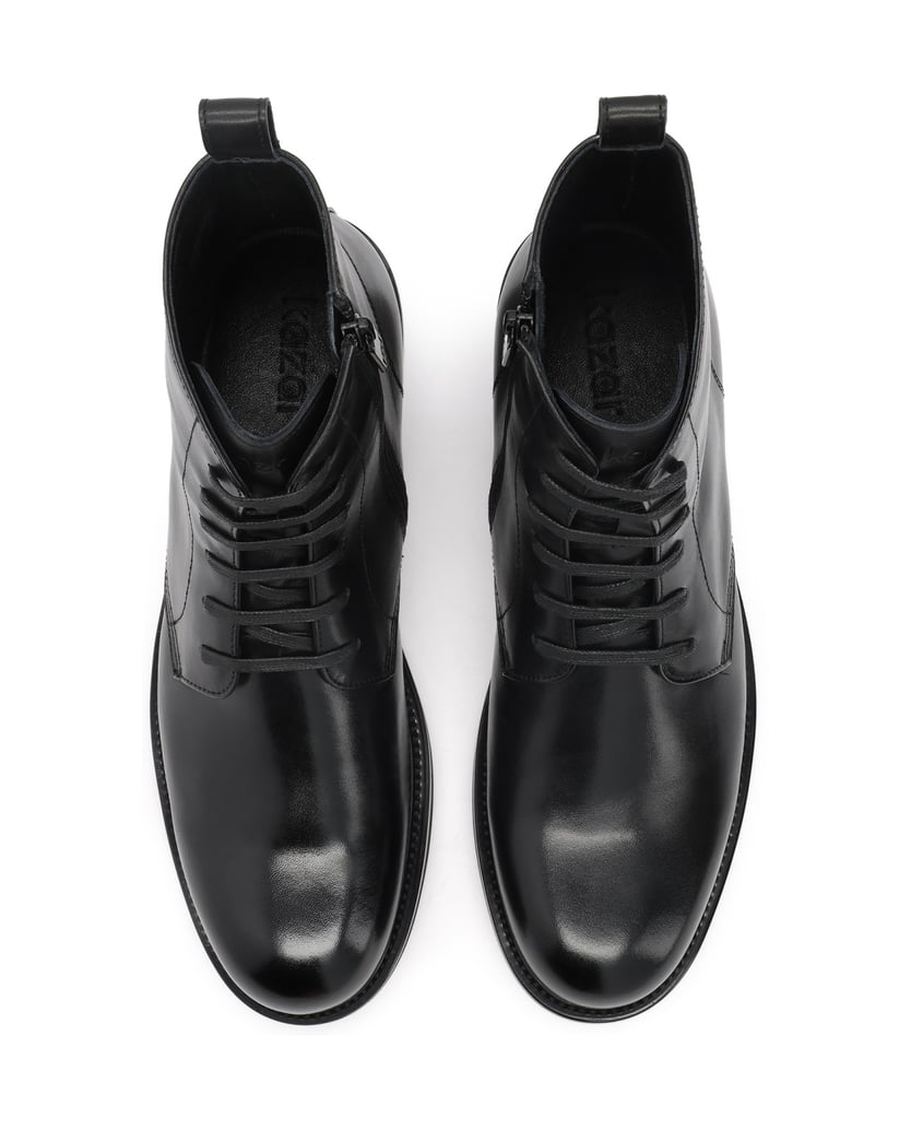 Kazar-Minimalist-men's-flat-ankle-boots-in-genuine-leather-čierna