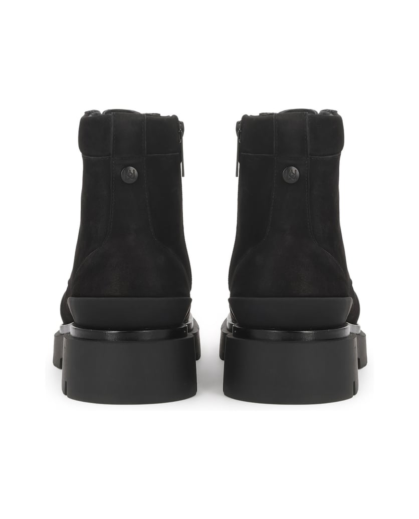 Kazar-Black-nubuck-flat-ankle-boots-with-rubberized-toes-čierna