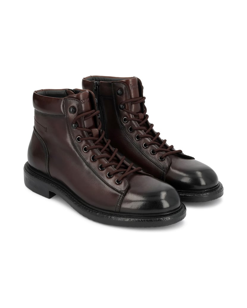 Kazar-Shaded-genuine-leather-flat-ankle-boots-with-insulation-hnedá