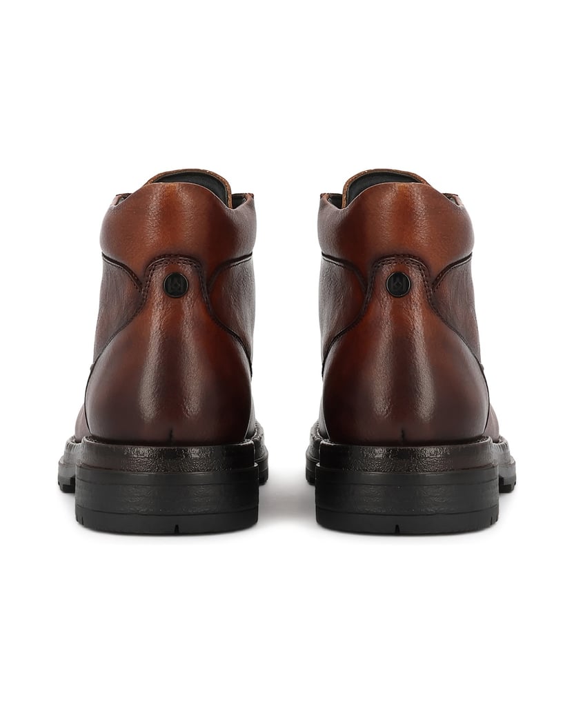 Kazar-Brown-leather-flat-ankle-boots-with-patina-effect-hnedá