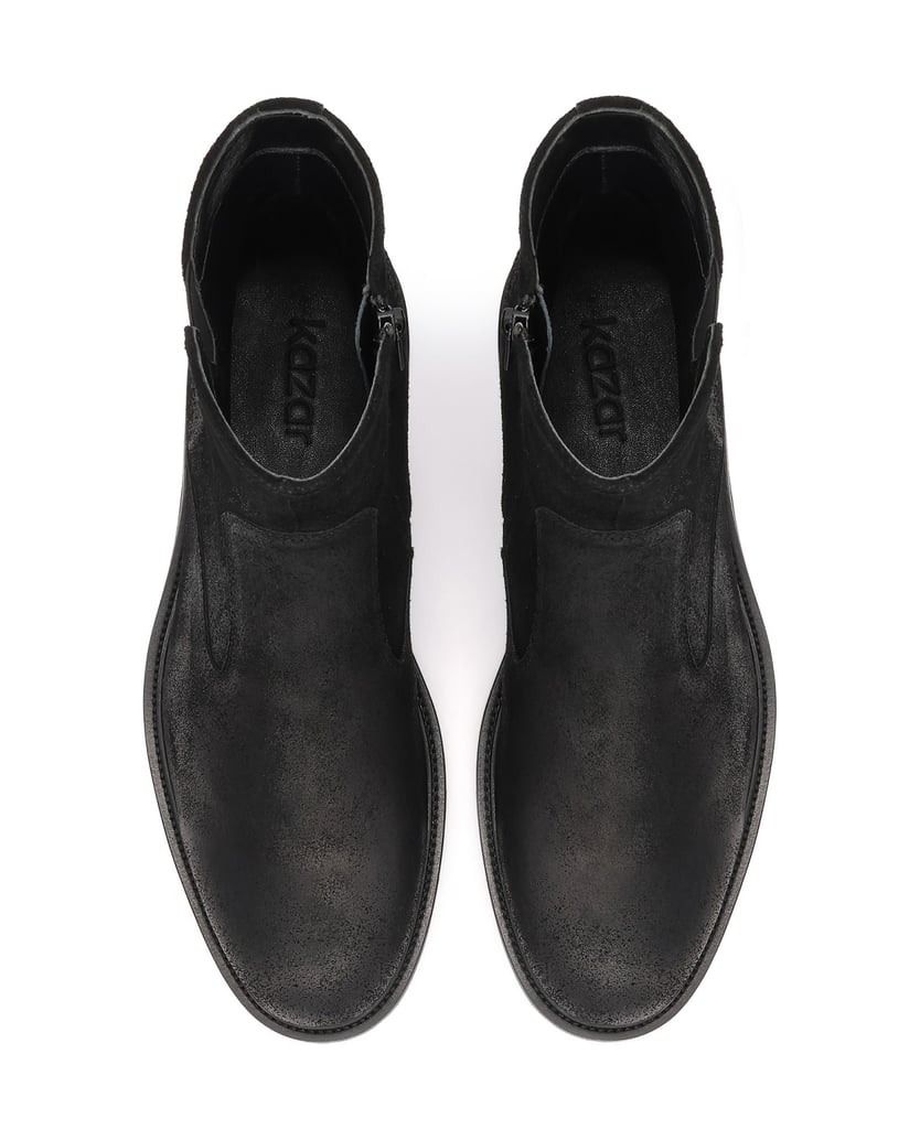 Kazar-Men's-suede-zip-up-booties-černá