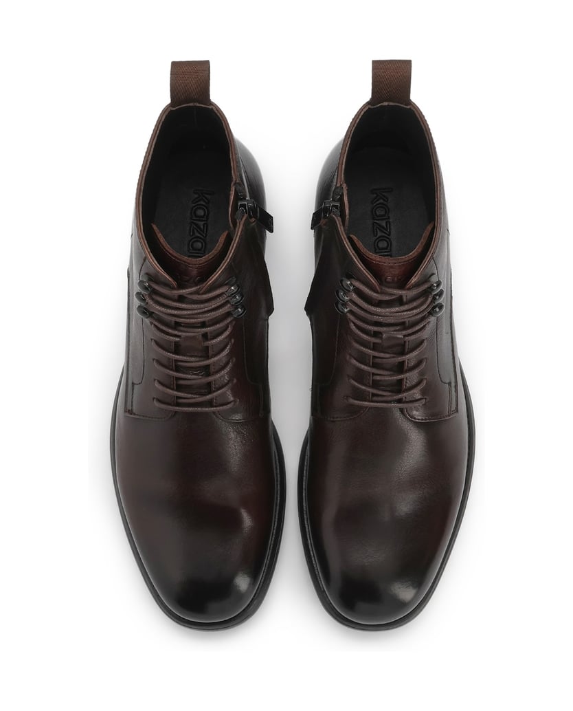 Kazar-Leather-flat-ankle-boots-with-ankle-boots-upper-hnědá