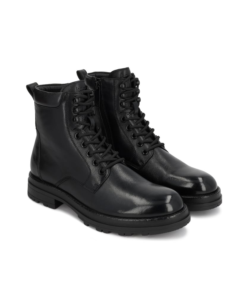 Kazar-Classic-black-men's-flat-ankle-boots-in-leather-čierna