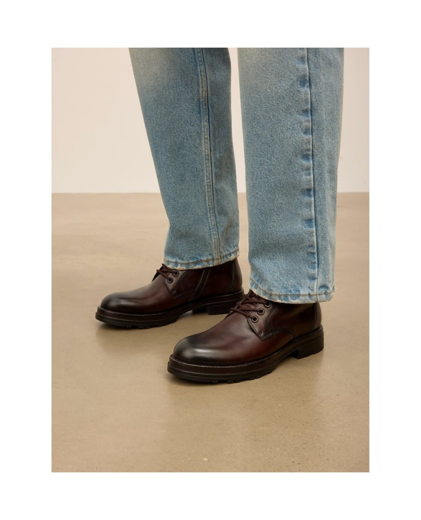 Kazar-Flat-Ankle-Boots-in-brown-leather-with-zipper-and-lacing-hnedá