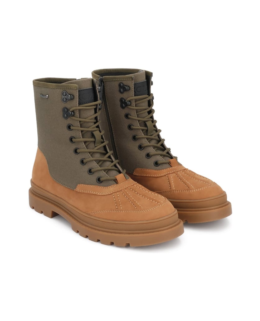 Kazar-Flat-ankle-boots-made-of-nubuck-and-fabric-with-Thinsulate-technology-olivová