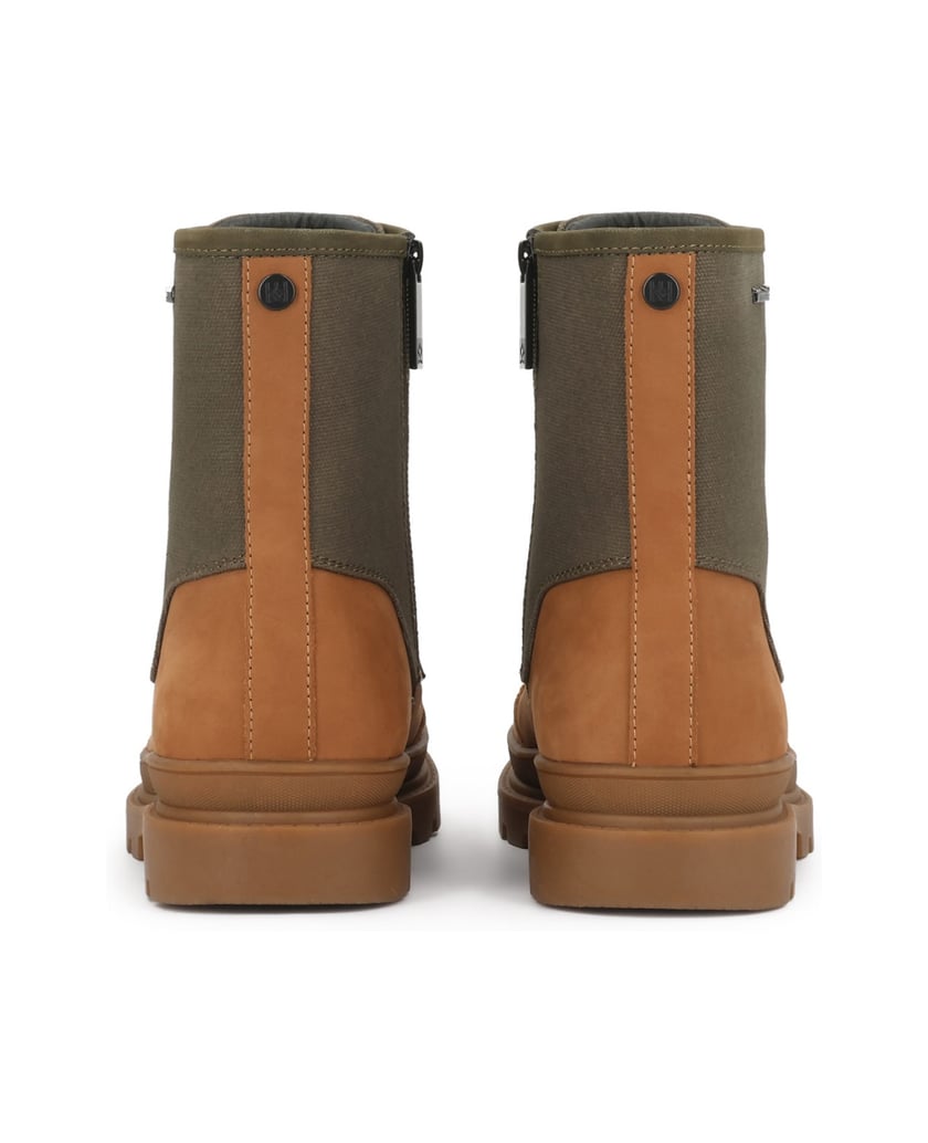 Kazar-Flat-ankle-boots-made-of-nubuck-and-fabric-with-Thinsulate-technology-olivová