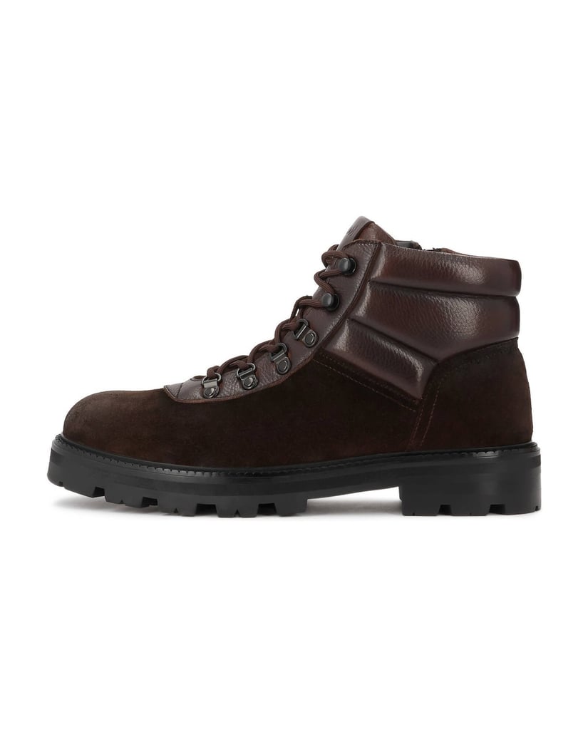 Kazar-Brown-suede-flat-ankle-boots-with-warming-and-leather-inserts-hnědá