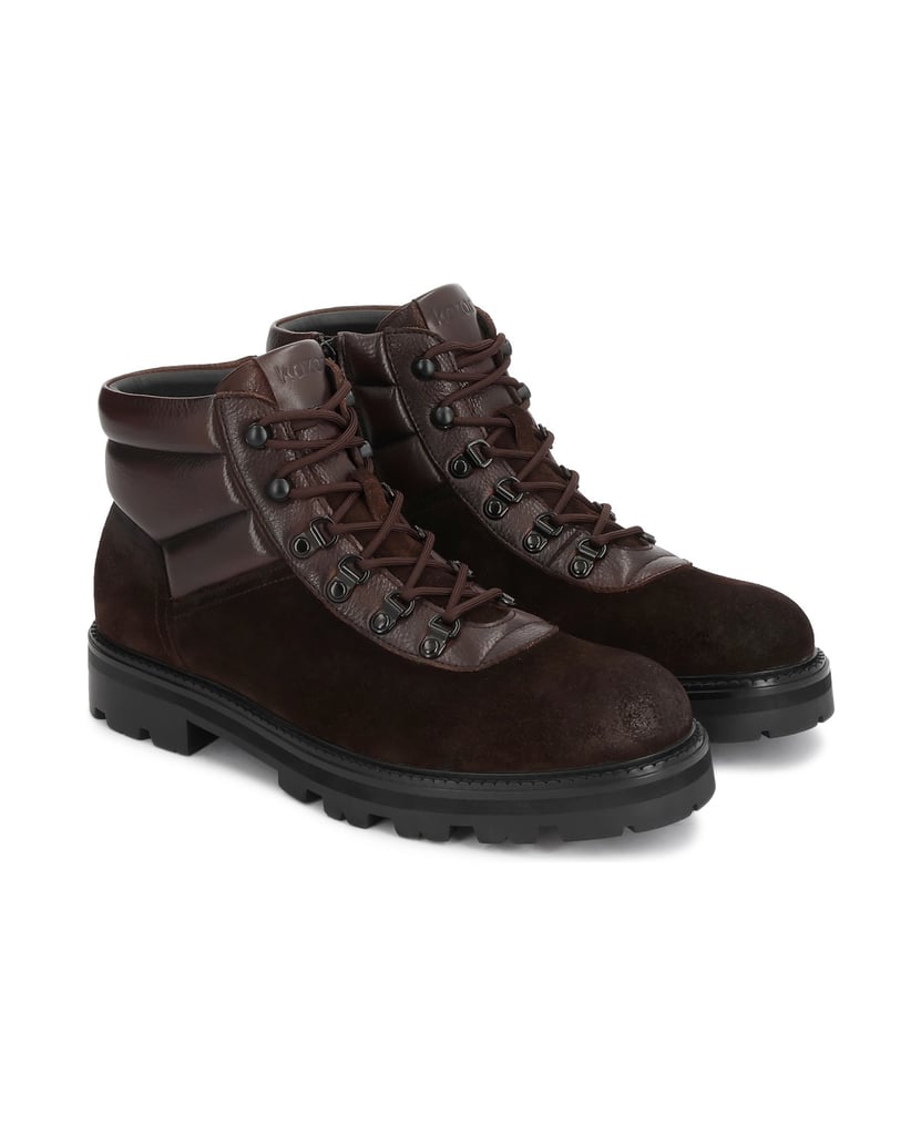 Kazar-Brown-suede-flat-ankle-boots-with-warming-and-leather-inserts-hnědá