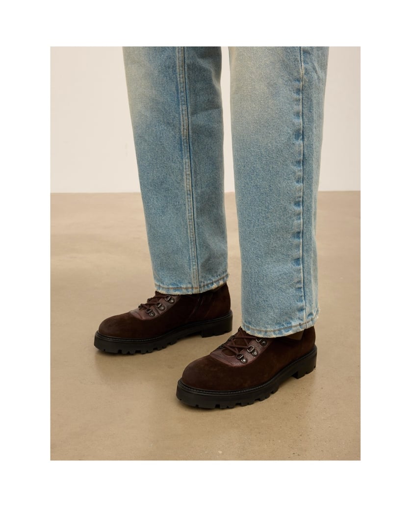 Kazar-Brown-suede-flat-ankle-boots-with-warming-and-leather-inserts-hnědá