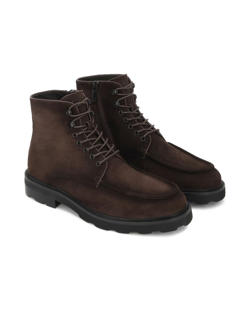 Kazar-Klassische-flache-Schnürstiefel-mit-Mokassins-Naht-braun