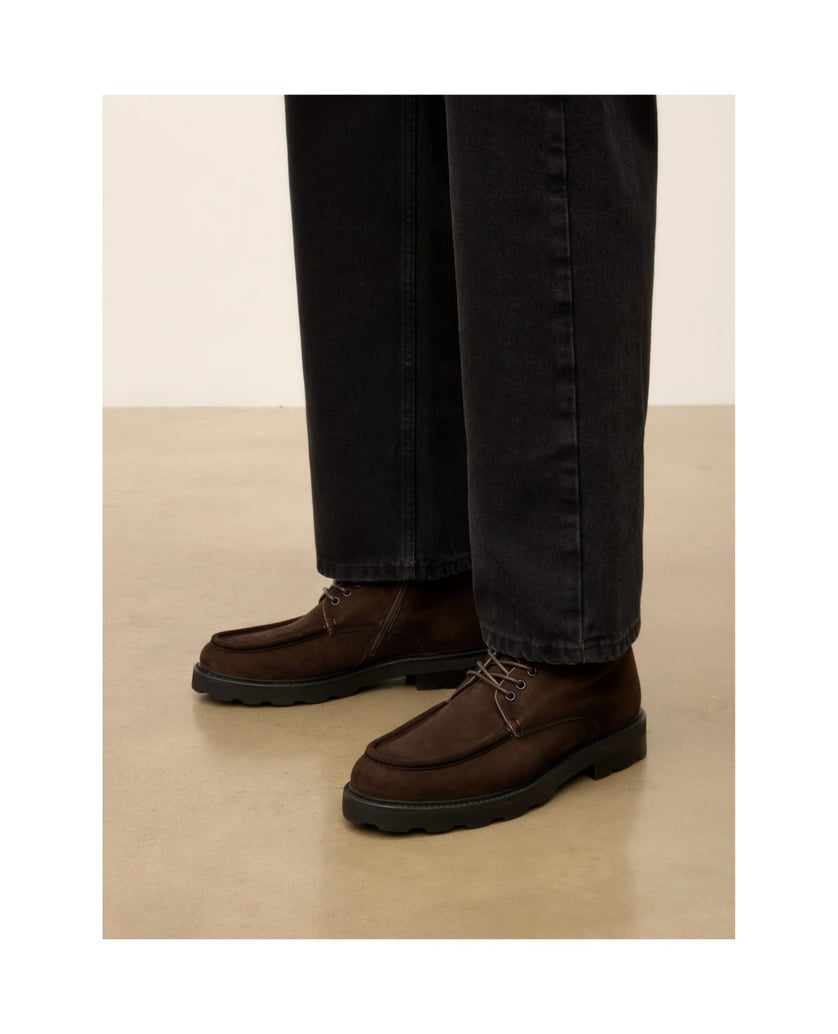 Kazar-Klassische-flache-Schnürstiefel-mit-Mokassins-Naht-braun
