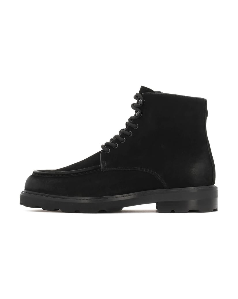 Kazar-Nubuck-flat-ankle-boots-with-lace-up-and-zipper-fit-černá