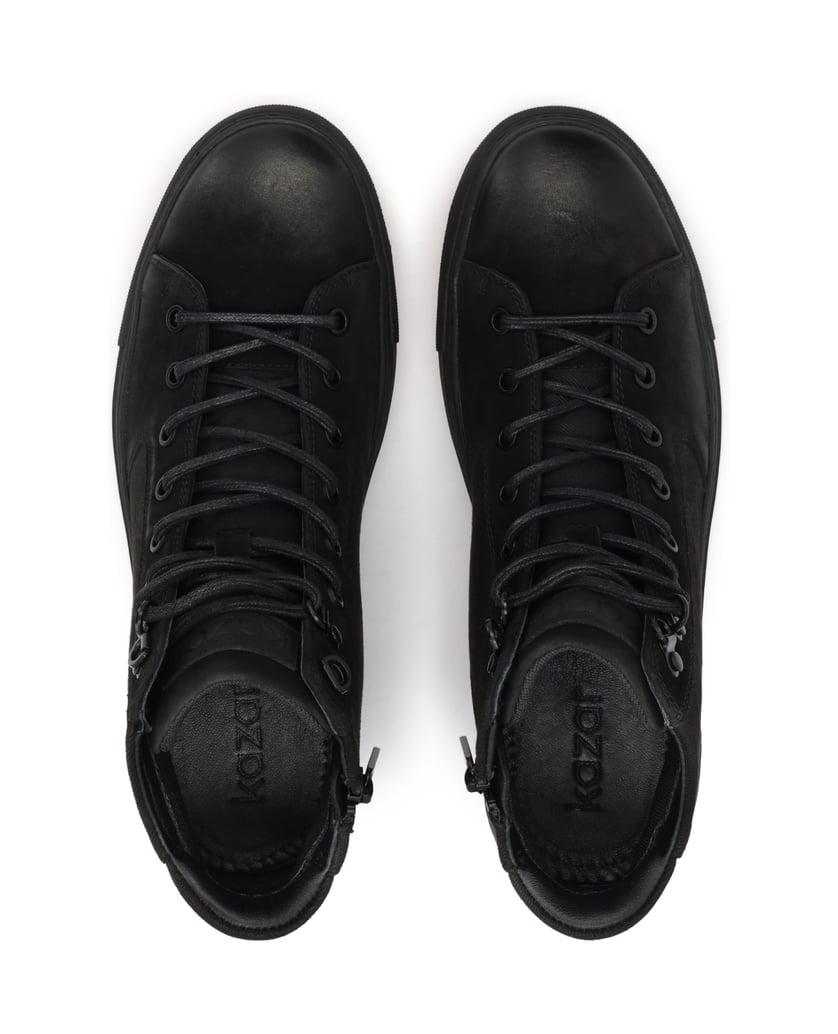 Kazar-Black-sneakers-with-high-nubuck-and-fabric-upper-čierna