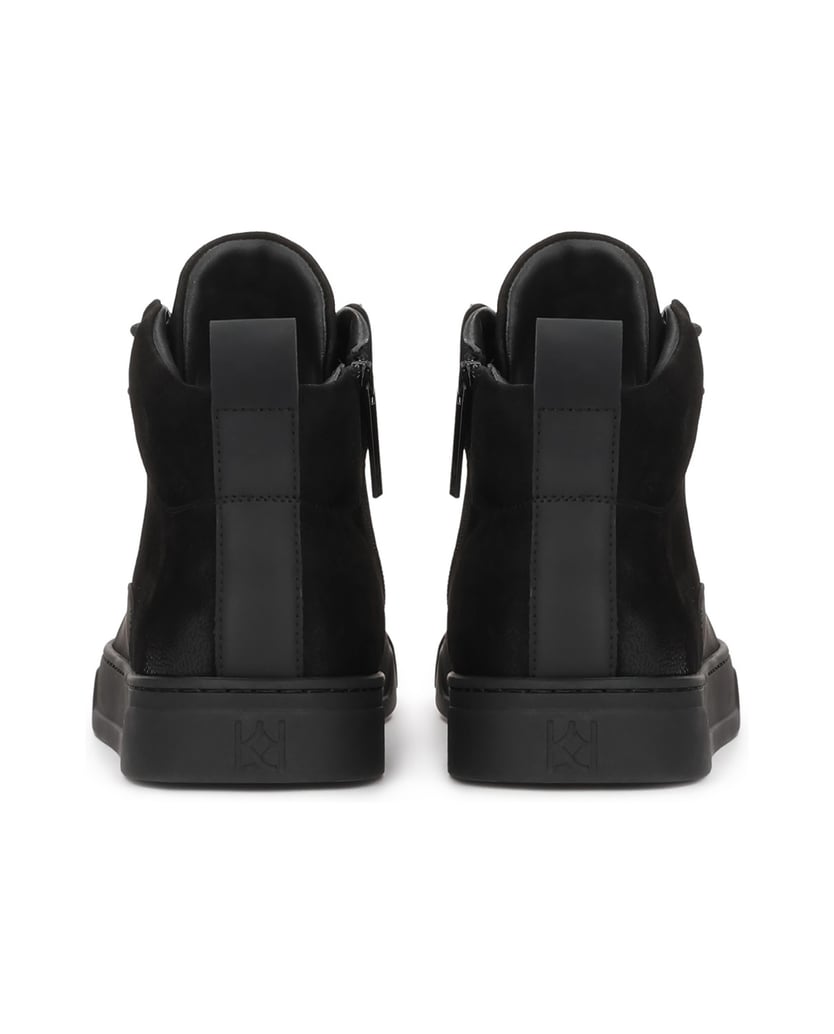 Kazar-Men's-high-top-sneakers-in-nubuck-with-side-zipper-čierna