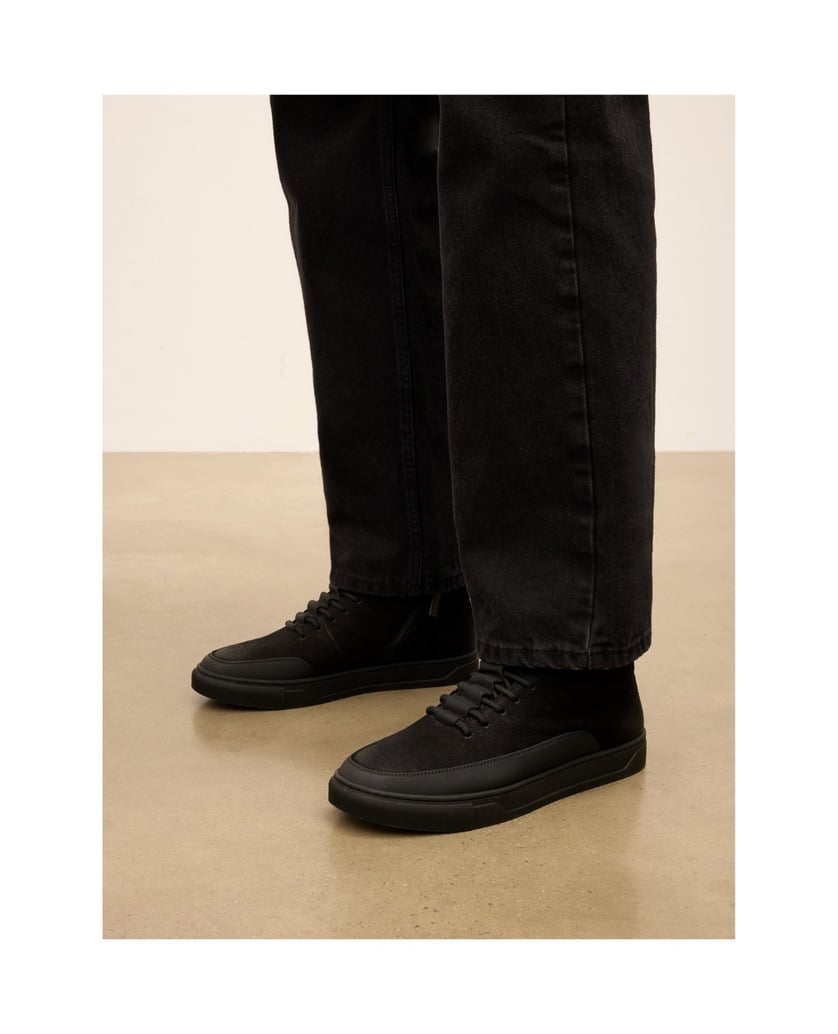 Kazar-Men's-high-top-sneakers-in-nubuck-with-side-zipper-čierna