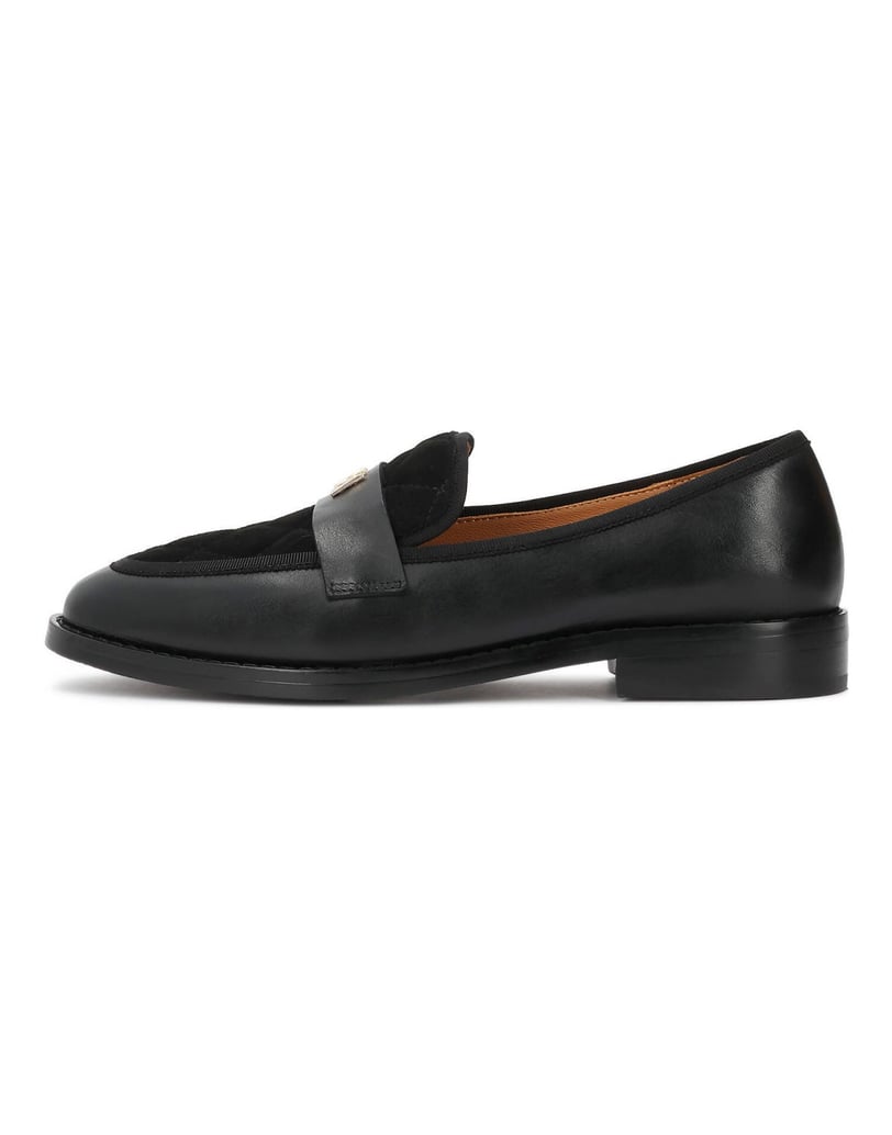 Kazar-Black-loafers-in-leather-and-quilted-suede-černá