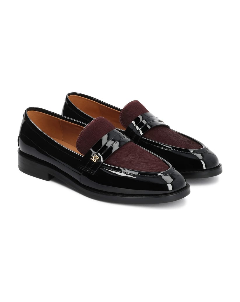 Kazar-Black-patent-leather-shoes-with-natural-hair-finish-inlay-černá