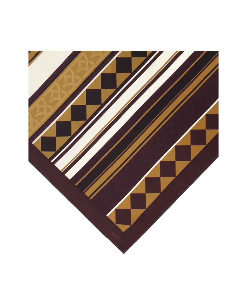Kazar-Silk-scarf-in-earthy-tones-with-a-geometric-pattern-hnedá