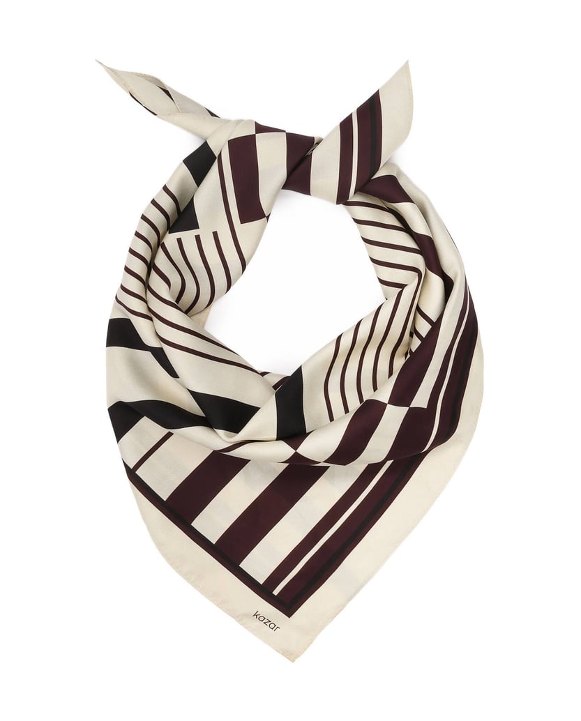 Kazar-Cream-silk-scarves-with-graphic-stripes-bílá